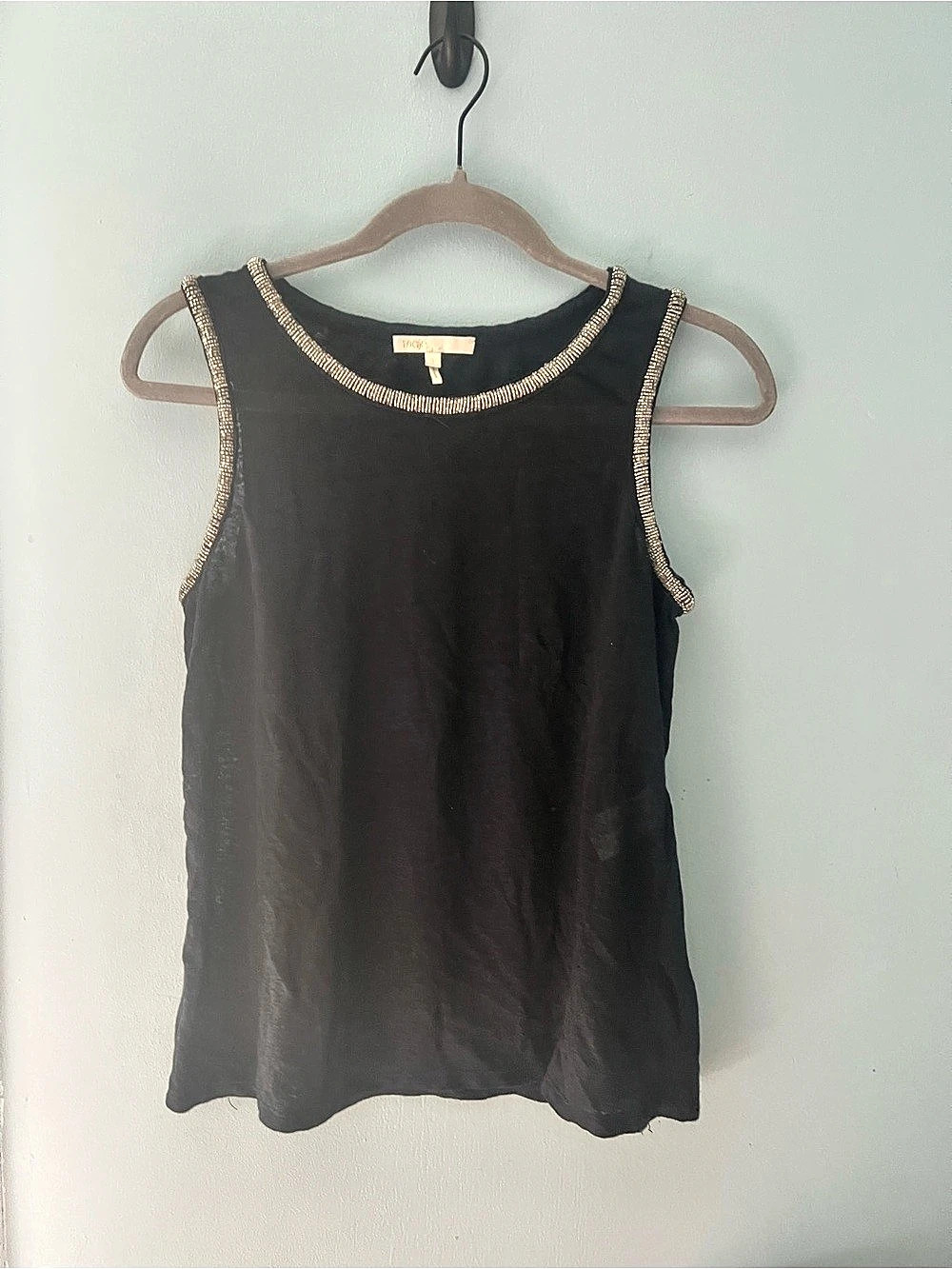 Maje Black Linen Tank Top Size Small